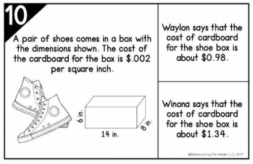 What is the cost of the cardboard box

(i already found the surface area which is 488 in.)
**marki