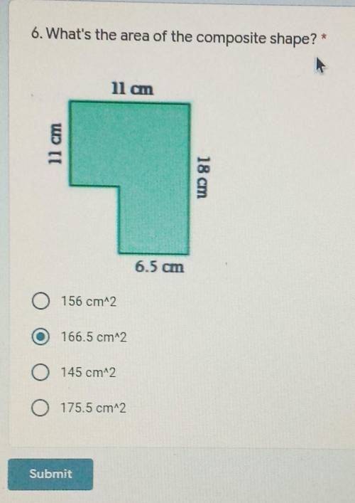 What is the area of the composite shape?​