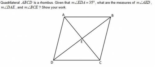 2. Quadrilateral ABCD is a rhombus. Given that m