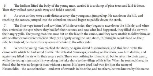 In The Canoe Breaker, how does the plot relate to the theme?

(Included the story and questions)