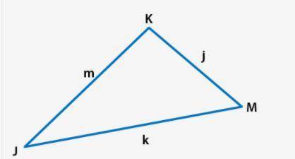 If ∠J measures 45°, ∠M measures 40°, and j is 7 feet, then find m using the Law of Sines. Round you