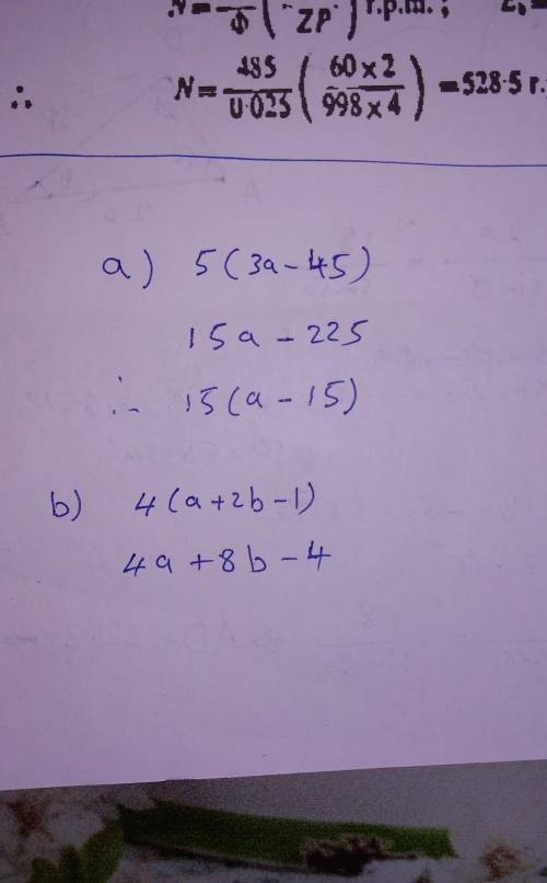 Simplify the followinga) 5(3a - 45b) 4(a + 2b - 1​
