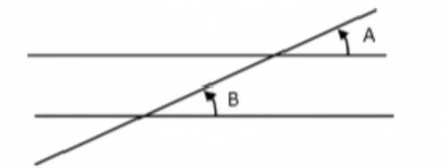 3. Angles A and B are corresponding angles formed by two parallel lines cut by a transversal. If m∠A