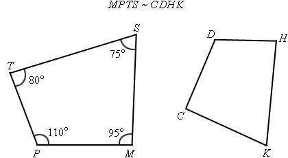 What is the measure of angle D?
A. 75°
B. 80°
C. 95°
D. 110°
