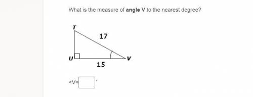 What is the measure of angle V to the nearest degree?