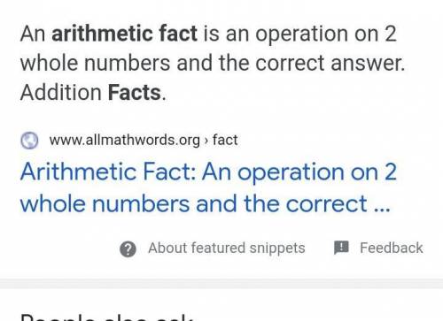 What is a arithmetic fact ?