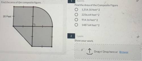 Geometry please help-
Find the area of the composite figure.