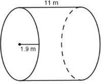 Find the volume of the cylinder in terms of pi. The diagrams are not drawn to scale.

a cylinder
A