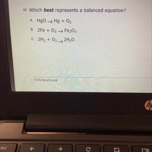 Which best represents a balanced equation