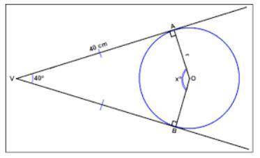 Solve for angle x and the length of line segments AO and BO
