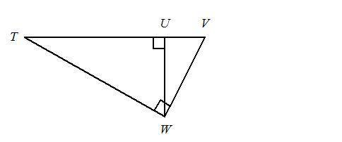 What similarity statement can you write relating the three triangles in the diagram below?

A. ΔUV