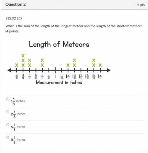 PLS HELP What is the sum of the length of the longest meteor and the length of the short