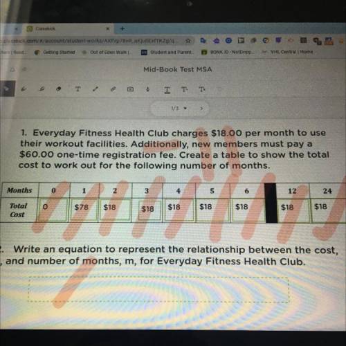 Everyday fitness health club charges $18 per month, new members must pay a $60 fee. What is an equa