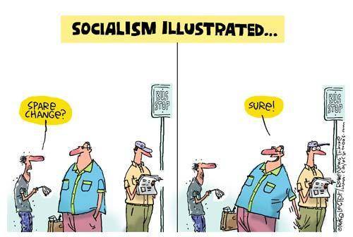 What is the Cartoonist’s Point-of View about Socialism?