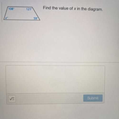 Find the value of x in the diagram.
Pls help