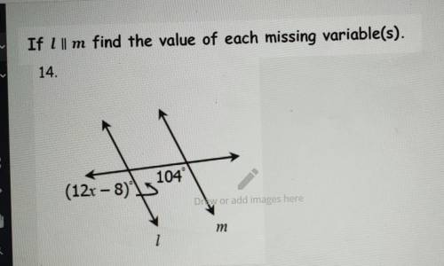 If parallel find the value of each missing variableplease helpp​