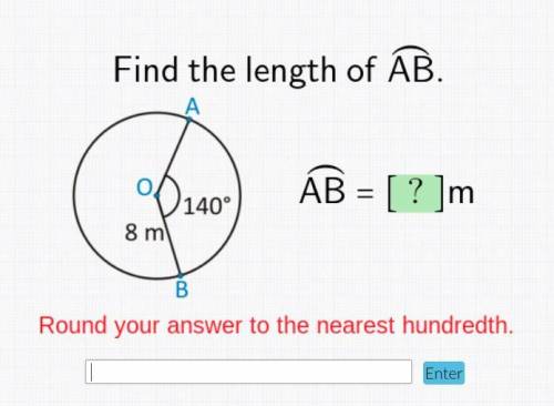 Find the length of AB 
8 m 
140°