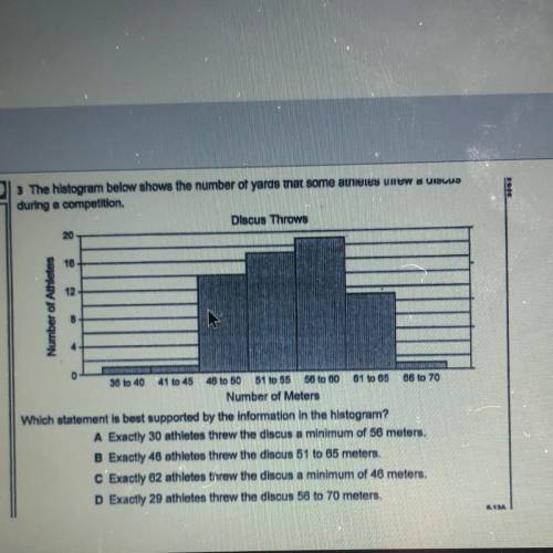 3 The Histogram below shows the number of yards that some anies uw & a

during a competition
D