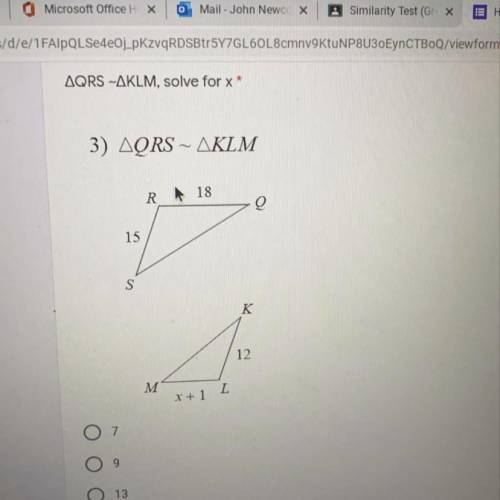 Solve for x please show work