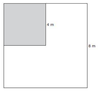 Two squares were used to form a figure. The side lengths of each square is shown.

What is the are
