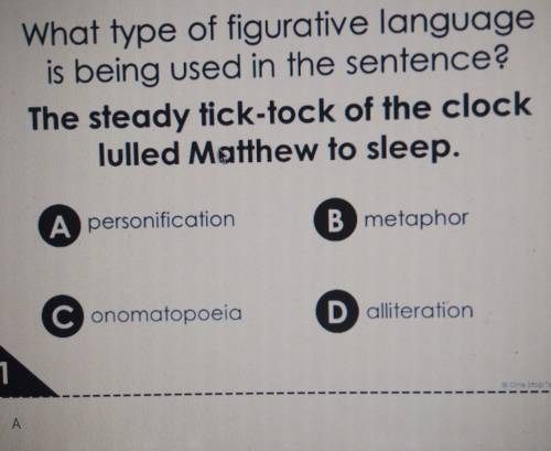What type of figurative language is this.

the steady tick tock of the clock lulled Matthew to sle