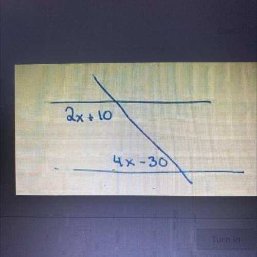 Identify the angles , solve for x
