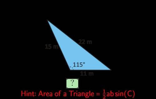 Find the area of this triangle round to the nearest tenth. Side lengths are 22m, 15m, 11m, with an