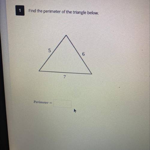 Find the perimeter of the triangle below