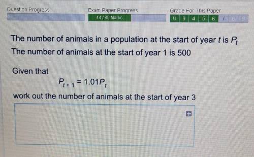 The number of animals in a population at the start of year t is Pr

The number of animals at the s