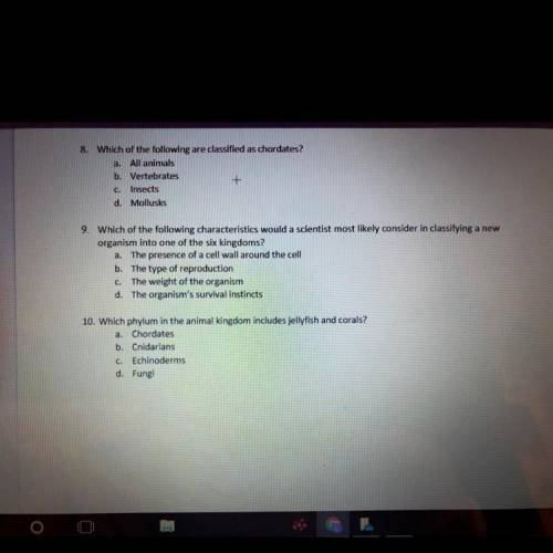 Help this due today and I am very confused so plz answer 8-10 plz and thank you and I put biology c