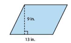 Find the area of the parallelogram.
The area of the parallelogram is [a] in2.