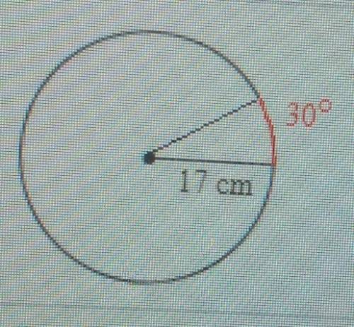 What is the length of the arc shown in red?The length of the arc is blank cm.​