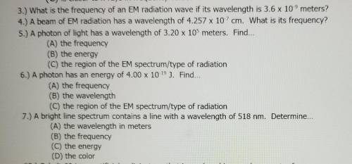 2.) A beam of microwaves has a frequency of 1.0 x 109 Hz. A radar beam has a frequency of 5.0 x 101
