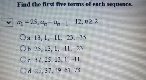 Find the first 5 terms of each sequence