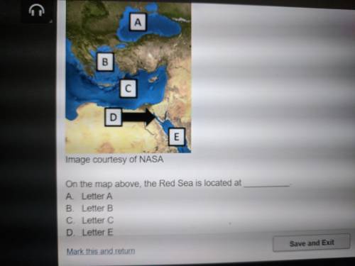 Where on the map is the red Sea is located at _____