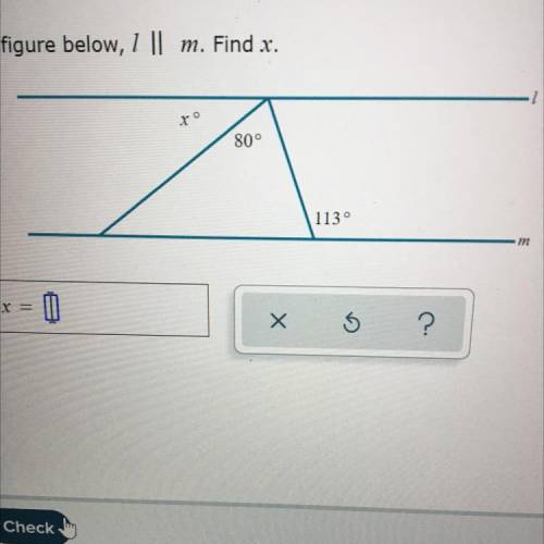 In the figure below, L || m. Find x.