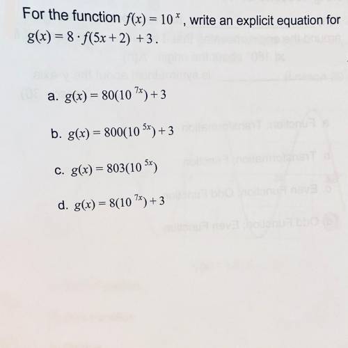 I need help writing an explicit equation. Thanks! :)