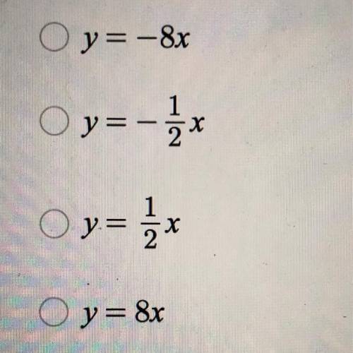 The value of y varies inversely with x, and y=-2 when x=4 
What is the equation?