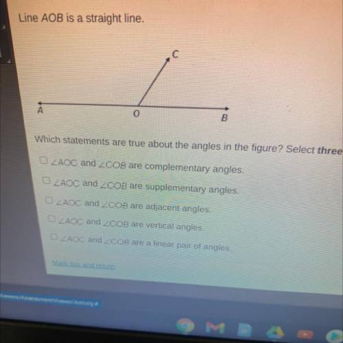 Line AOB is a straight line.