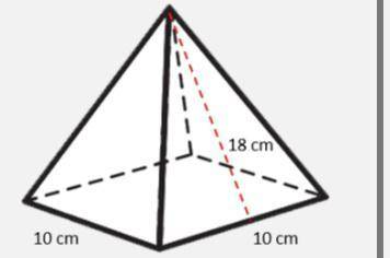 NEED ASAP!!
Find the surface area of the pyramid.
