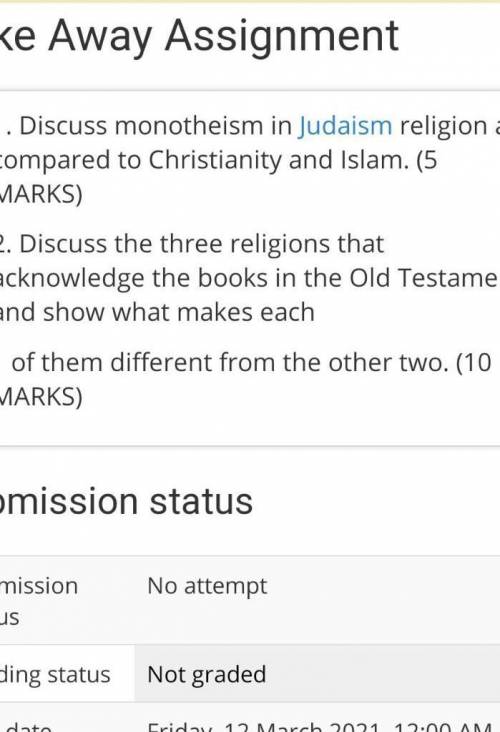 Discuss the three religions that acknowledge the books in the old testament

and show what makes e