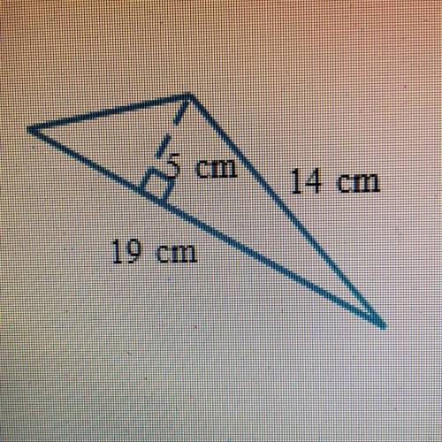 PLEASE HELP!! 
Find the area of the triangle below