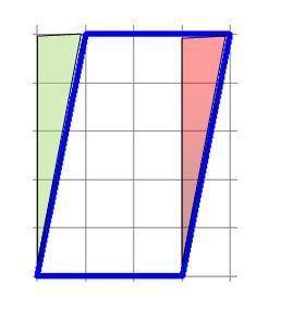 Find the area of the parallelogram by imagining that the red triangle is on top of the green triang