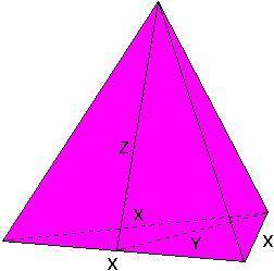 If X = 3 units, Y = 3 units, and Z = 4 units, then what is the surface area of the right triangular