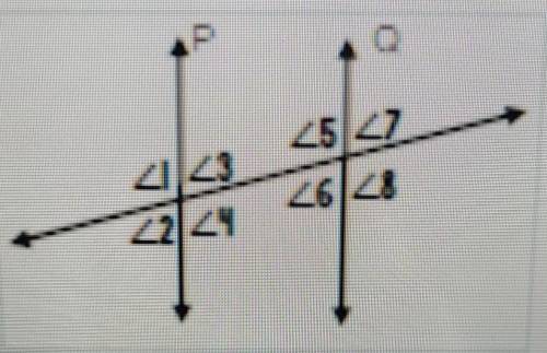 Line P is parallel Ito Line Q. Find the measure of angle 7 if the measure of angle 2 = 75.​

(Last