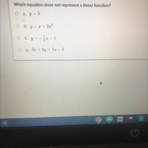Which equation does not represent a linear function
