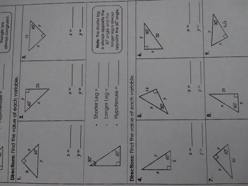 I really need help with this
8-2 Special Right Triangles