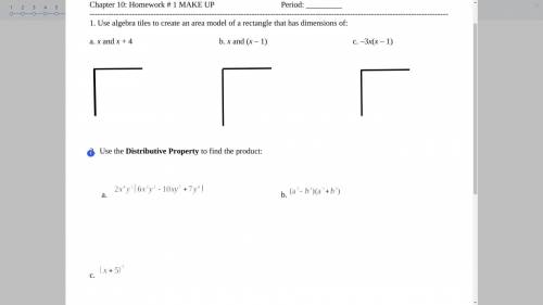 Algebra/ using algebra tiles.
And using the distributive property.