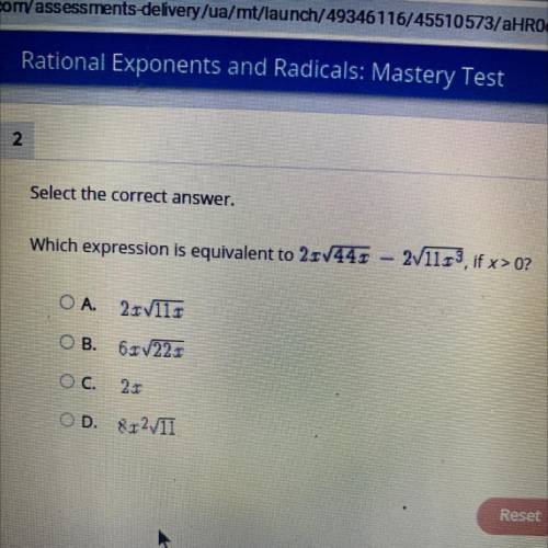 Select the correct answer.
Which expression is equivalent to