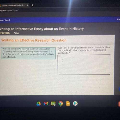 Writing an Effective Research Question

Write an informative essay on the Great Chicago Fire.
Your
